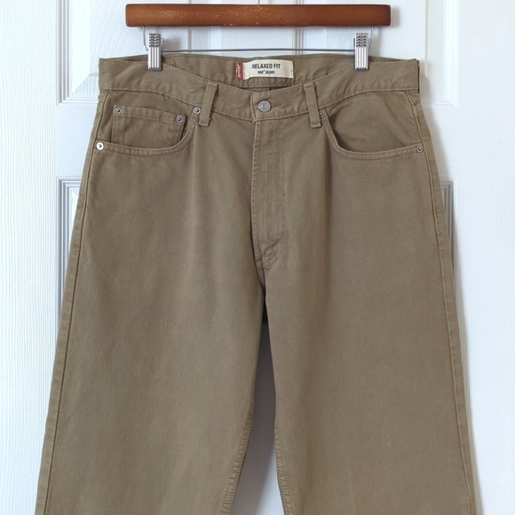 Levi's Y2K Vintage 550 Classic Relaxed Fit Straight Leg Jeans Tan Brown 34 x 32 - Picture 2 of 16
